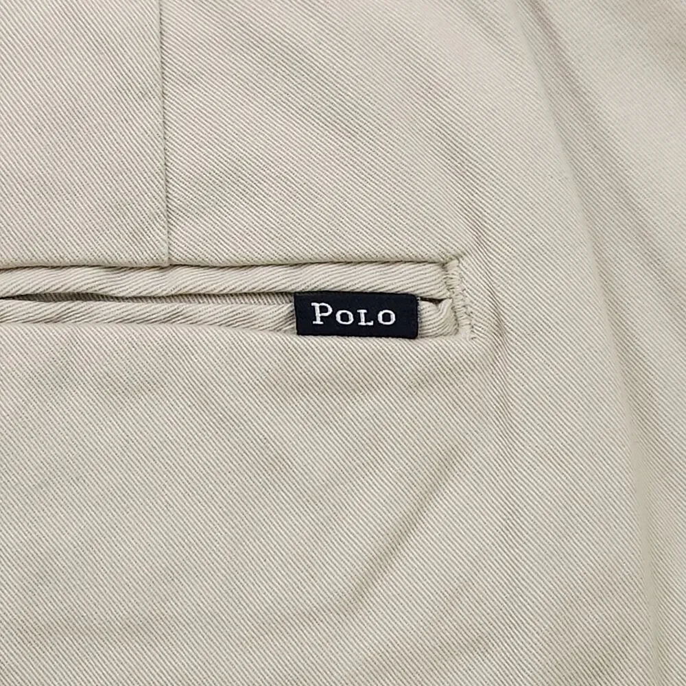Polo Ralph Lauren Stretch Straight Fit Chino Pants Men 40x32 Beige Stone Cotton